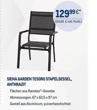 METRO Siena garden tesoro stapelsessel, anthrazit Angebot