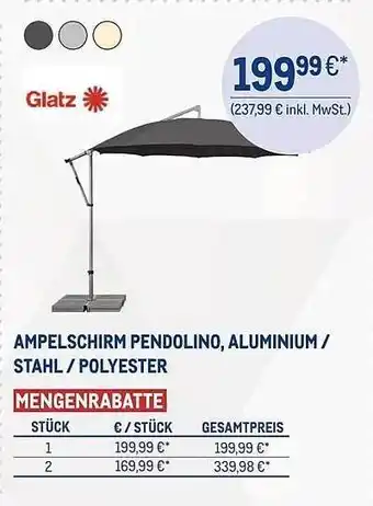 METRO Ampelschirm pendolino, aluminium, stahl oder polyester Angebot