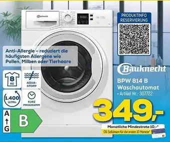 Euronics Berlet Bauknecht bpw814b waschautomat Angebot