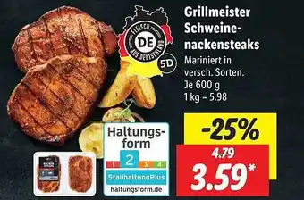 Lidl Grillmeister schweinenackensteaks Angebot