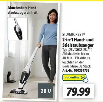 Lidl Silvercrest 2in1 hand- und stielstaubsauger Angebot