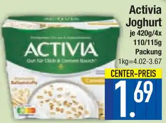 E-Center Activia Joghurt 420 g/4x110/115 g Packung Angebot