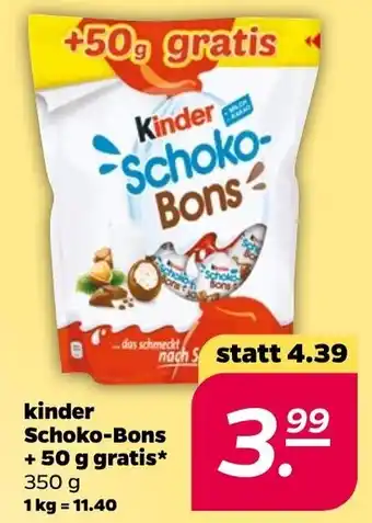 NETTO Kinder Schoko Bons + 50 g gratis 350 g Angebot