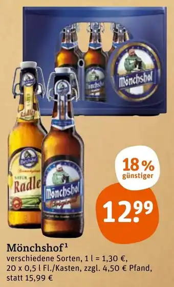 tegut Mönchshof 20x0,5 L Fl./Kasten Angebot