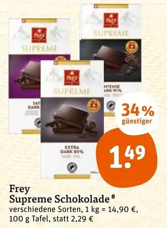 tegut Frey Supreme Schokolade 100 g Tafel Angebot