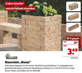 Hagebau Mr. Gardener Mauerstein Monza Angebot