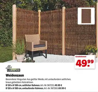 Hagebau Mr. Gardener Weidenzaun Angebot