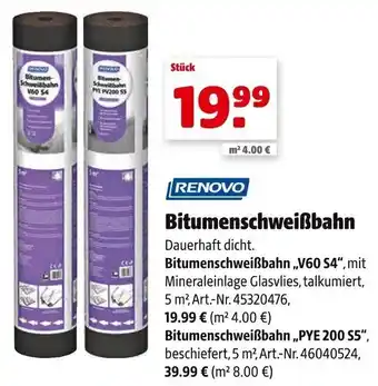 Hagebau Renovo Bitumenschweißbahn Angebot