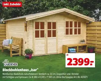 Hagebau Mr. Gardener Blockbohlenhaus Isar Angebot