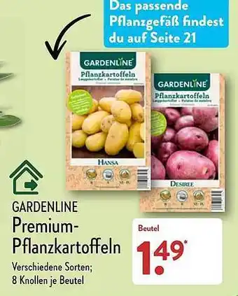 Aldi Nord Gardenline premium-pflanzkartoffeln verschiedene sorten Angebot