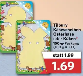 Combi Tilbury Käsescheiben Osterhase oder Küken 150g Angebot