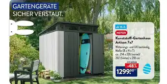 Aldi Nord Keter kunststoff-gartenhaus artisan 7x7 Angebot