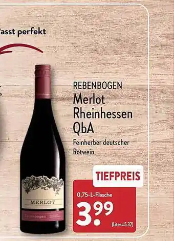 Aldi Nord Rebenbogen merlot rheinhessen qba Angebot