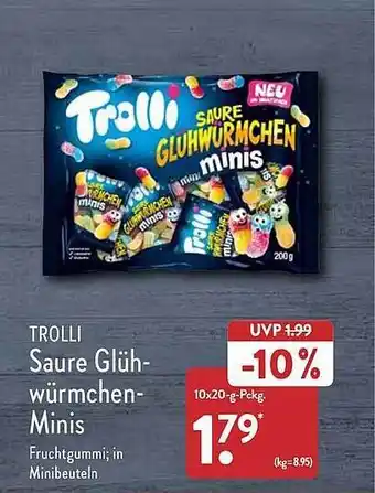 Aldi Nord Trolli saure glüh-würmchen-minis Angebot