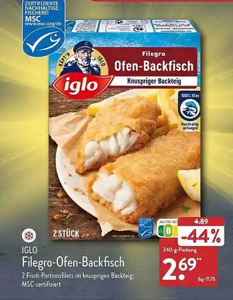 Aldi Nord Iglo filegro-ofen-backfisch Angebot