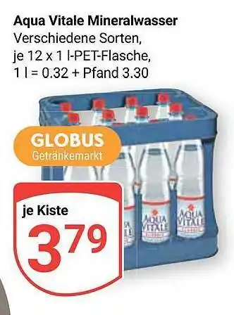 Globus Aqua vitale mineralwasser Angebot