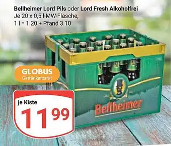 Globus Bellheimer lord pils oder lord fresh alkoholfrei Angebot