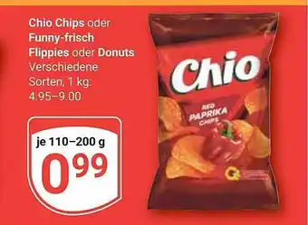 Globus Chio chips oder funny-frisch flippies oder donuts Angebot