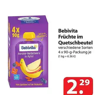 Famila Nord Ost Bebivita früchte im quetschbeutel Angebot