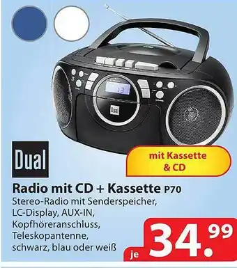 Famila Nord Ost Dual radio mit cd + kassette p70 Angebot