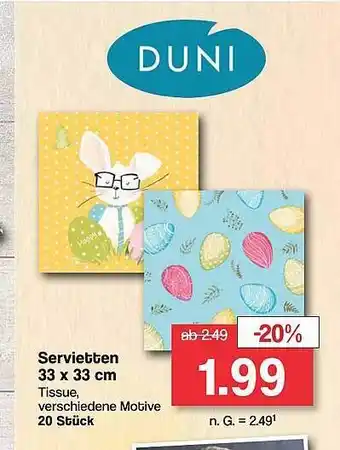 Famila Nord West Duni servietten Angebot