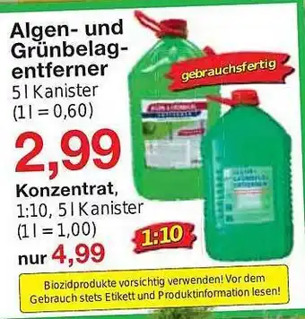 Jawoll Algen- und grünbelagentferner oder konzentrat Angebot