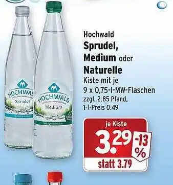 Wasgau Hochwald sprudel, medium oder naturelle Angebot