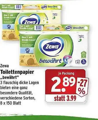 Wasgau Zewa toilettenpapier Angebot