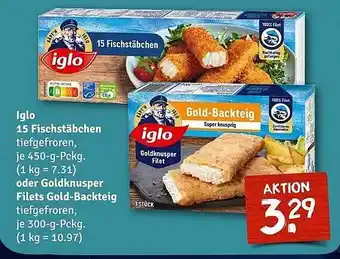 nahkauf Iglo 15 fischstäbchen oder goldknusper filets gold-backteig Angebot