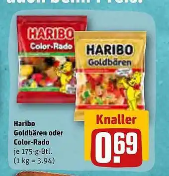 REWE Kaufpark Haribo goldbären oder color-rado Angebot