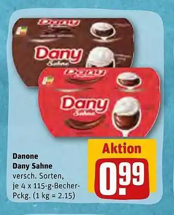 REWE Kaufpark Danone dany sahne versch. sorten Angebot