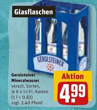 REWE Kaufpark Gerolsteiner mineralwasser versch. sorten Angebot