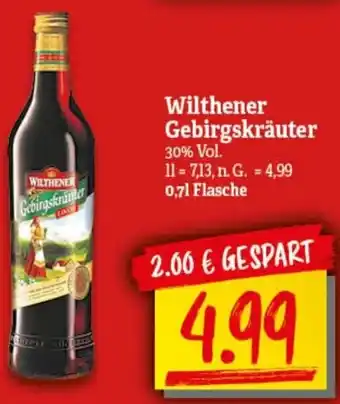 NP Discount Wilthener Gebirgskräuter 0,7L Flasche Angebot