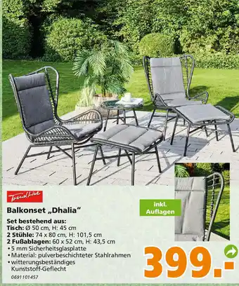 Globus Baumarkt TrendLine Balkonset Dhalia Angebot