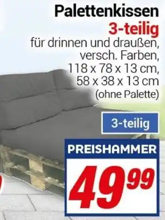 CENTERSHOP Palettenkissen 3-teilig Angebot