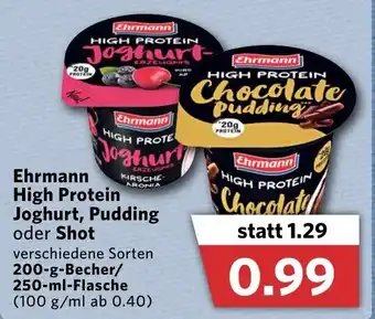 Combi Ehrmann High Protein Joghurt , Pudding oder Shot 200g Becher/250ml Angebot