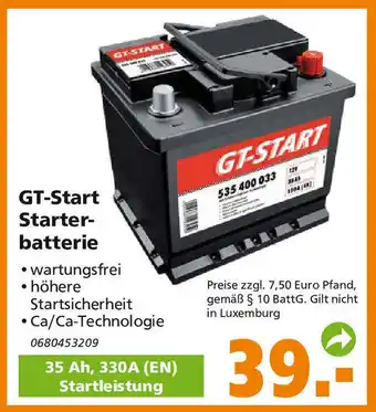 Globus Baumarkt GT-Start Starter-batterie Angebot