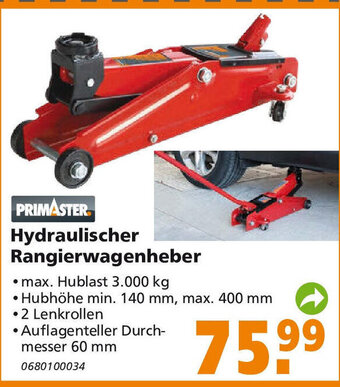 Globus Baumarkt Primaster Hydraulischer Rangierwagenheber Angebot