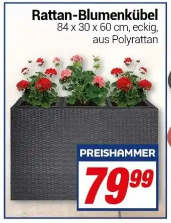 CENTERSHOP Rattan Blumenkübel 84 x 30 x 60 cm Angebot