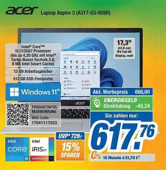 Expert Bening Acer laptop aspire 3 Angebot