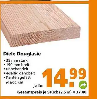 Globus Baumarkt Diele douglasie Angebot