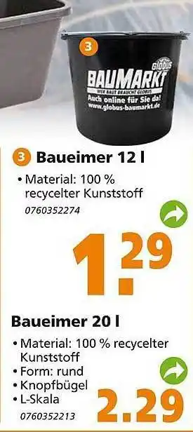 Globus Baumarkt Baueimer Angebot