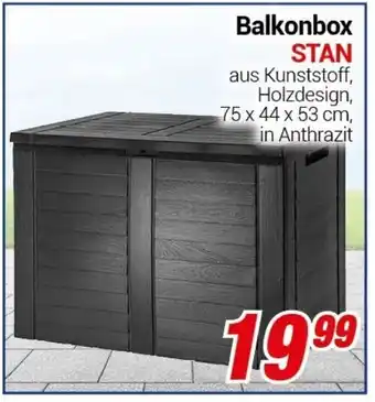 CENTERSHOP Stan Balkonbox 75 x 44 x 53 cm Angebot