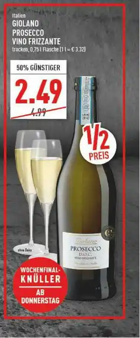 Marktkauf Italien Giolano Prosecco Vino Frizzante Angebot