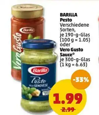 PENNY Barilla Pesto Oder Vero Gusto Sauce Angebot