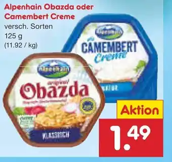 Netto Marken-Discount Alpenhain Obazda o. Camembert Creme 125g Angebot