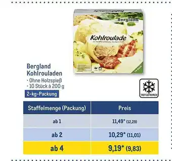 METRO Bergland kohlrouladen Angebot