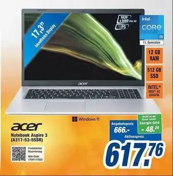 Expert Acer notebook aspire 3 a317-53-55sr Angebot