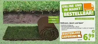 Globus Baumarkt Rollrasen sport und spiel Angebot