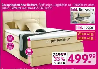 Möbel Boss Boxspringbett New Bedford Angebot